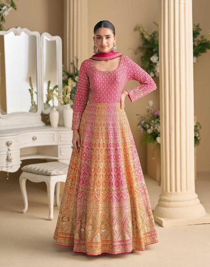 Rutba Luxury Line  Real Georgette Heavy Embroidered Designer Gown