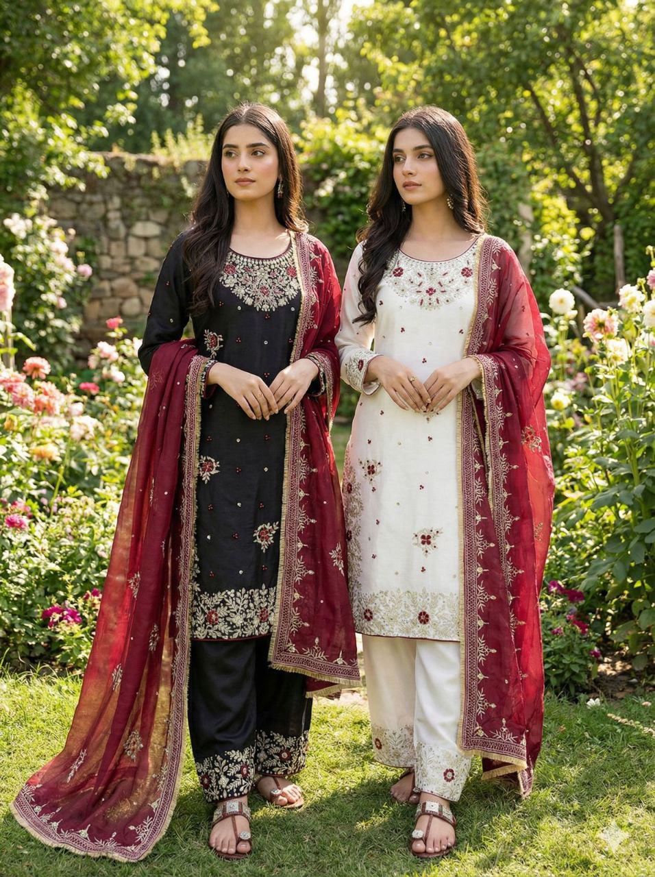 Star Glow  Heavy Sequence Work GMY Silk Designer Suit