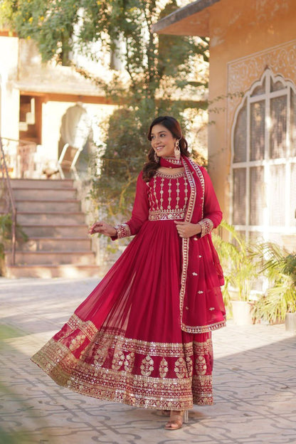 Afsana Zariwork Faux Blooming Gown Set