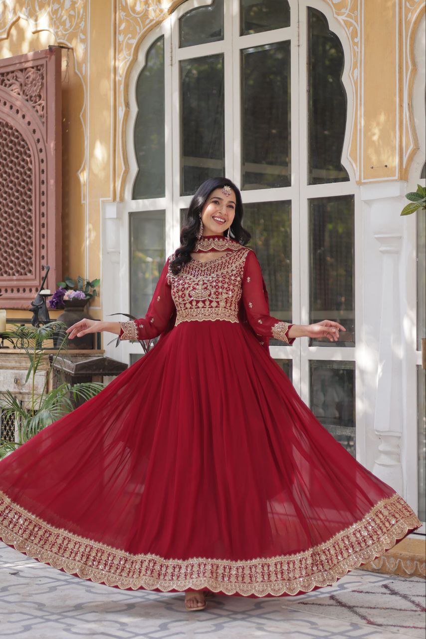 Riwaayat Luxe Faux Blooming Anarkali Gown