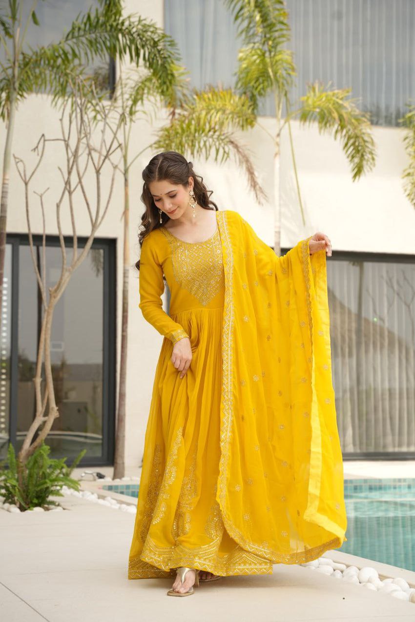 Ruhani Zari Embroidered Faux Blooming Gown