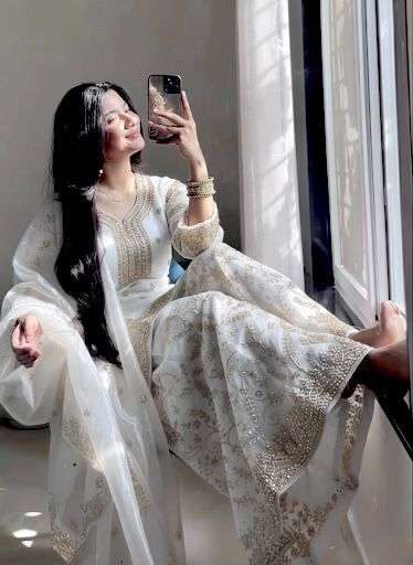 Majestic Glow Premium GMY Silk Party Wear Palazzo Suit
