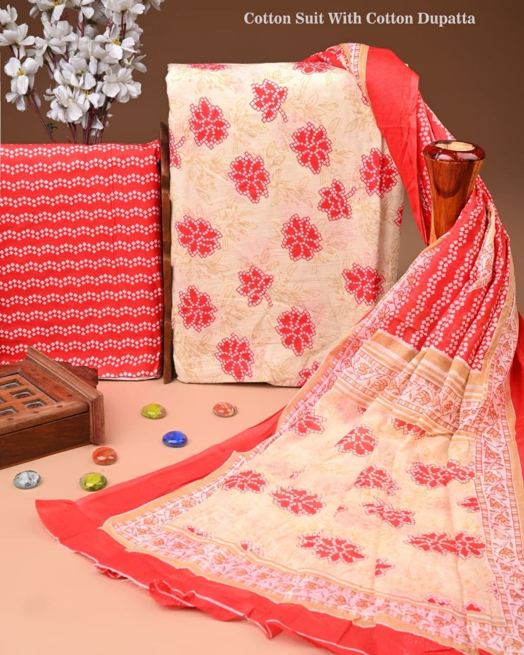 Bagru Heritage Cotton Suit Set with Cotton Dupatta
