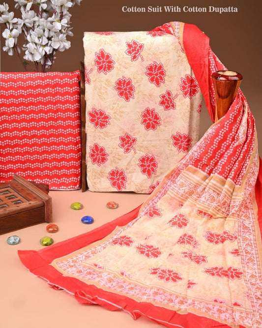 Bagru Heritage Cotton Suit Set with Cotton Dupatta