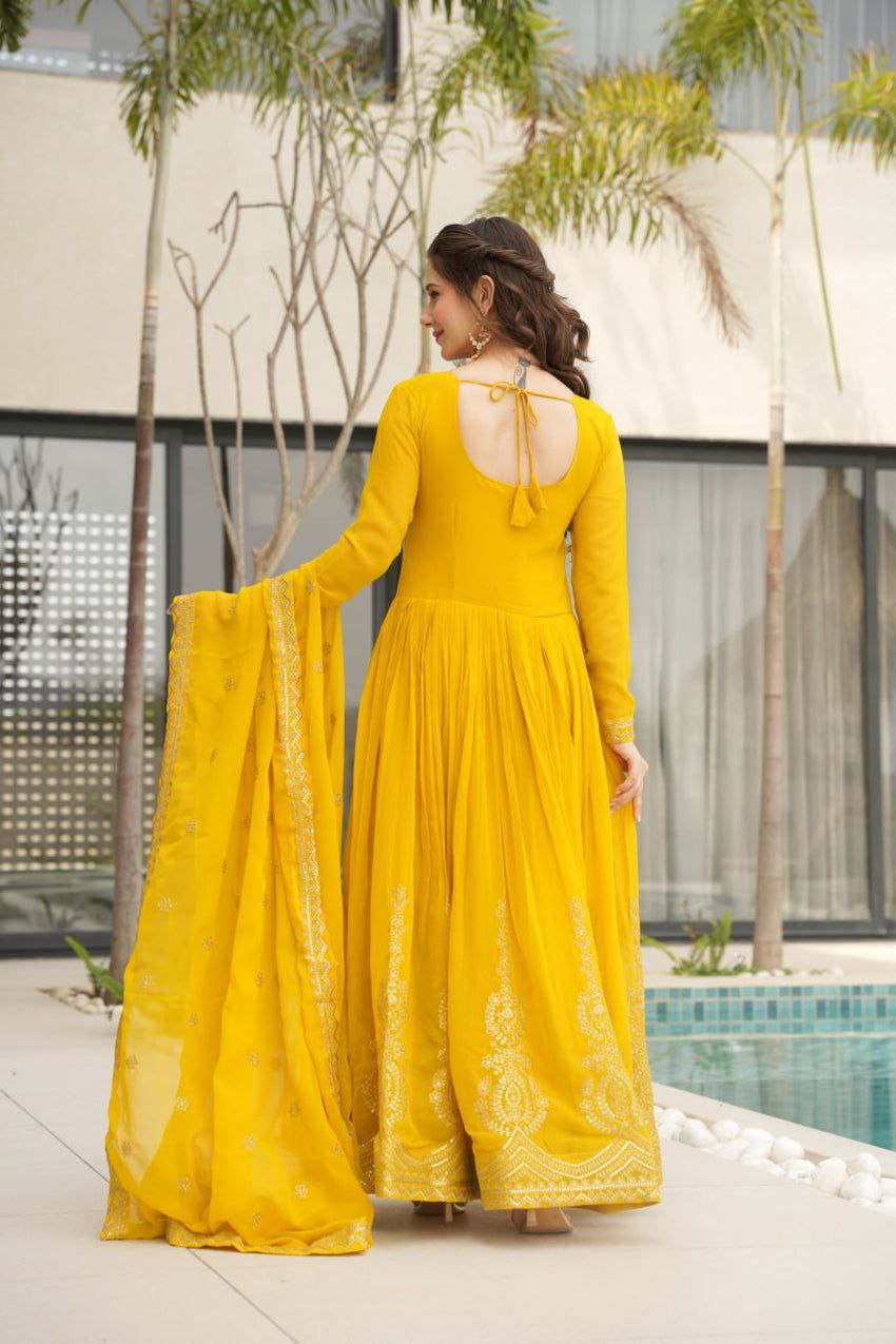 Ruhani Zari Embroidered Faux Blooming Gown