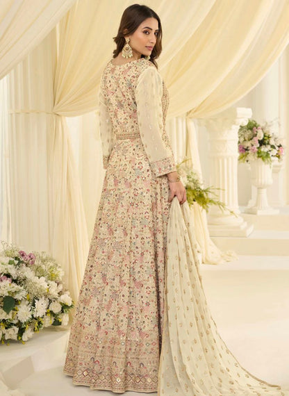 Royal Maharani Heavy Embroidered Real Georgette Designer Anarkali Dress