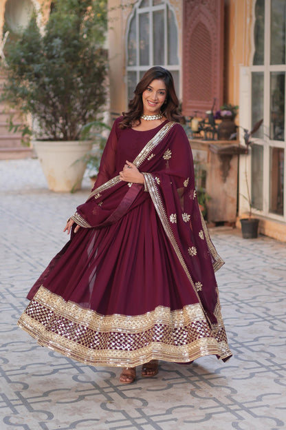 Regal Faux Blooming Rich Embroidery Gown