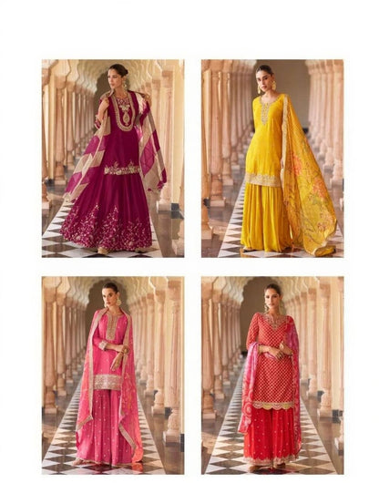 Savera Ethnic Embroidered Silk Suit With Digital Dupatta