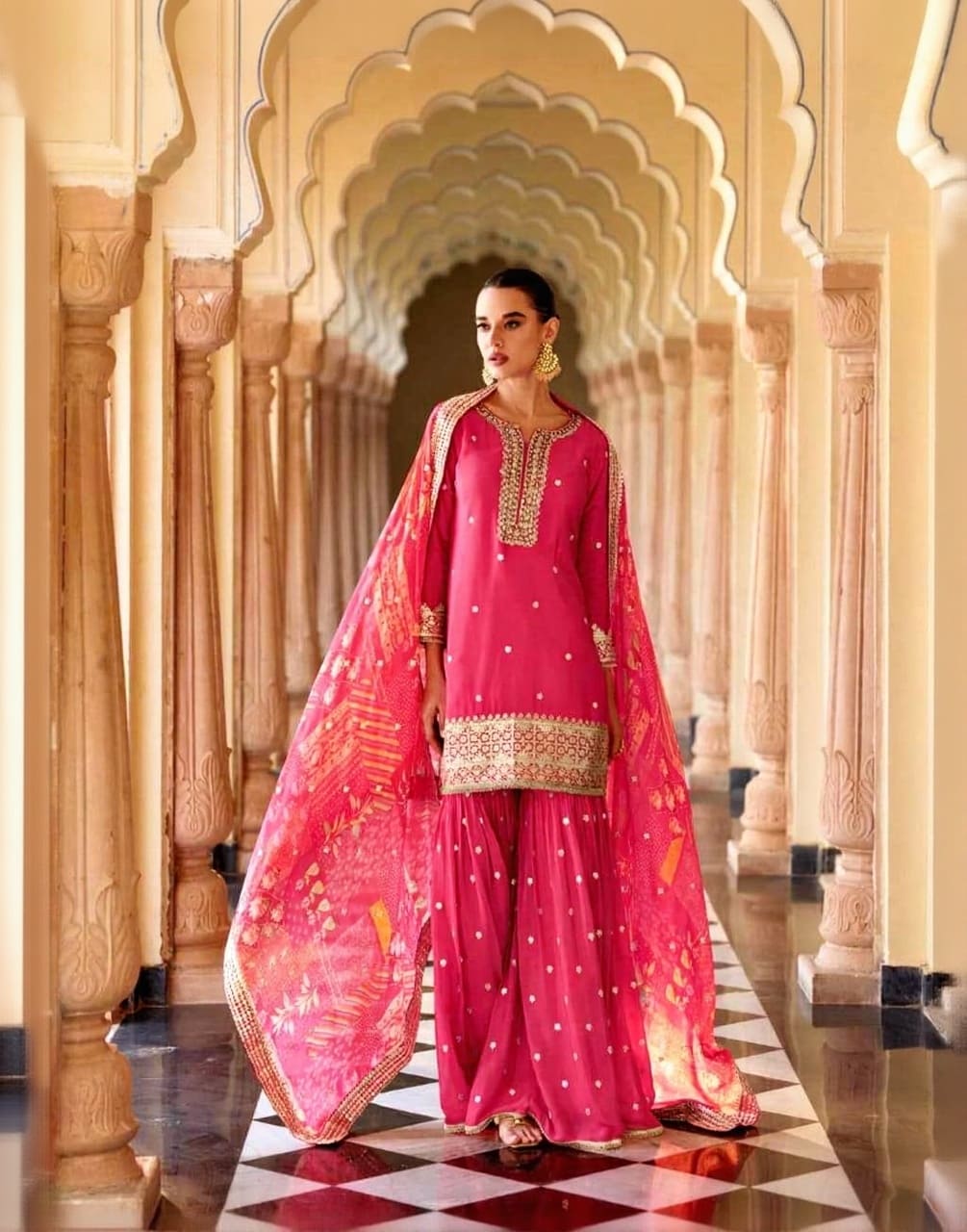 Savera Ethnic Embroidered Silk Suit With Digital Dupatta